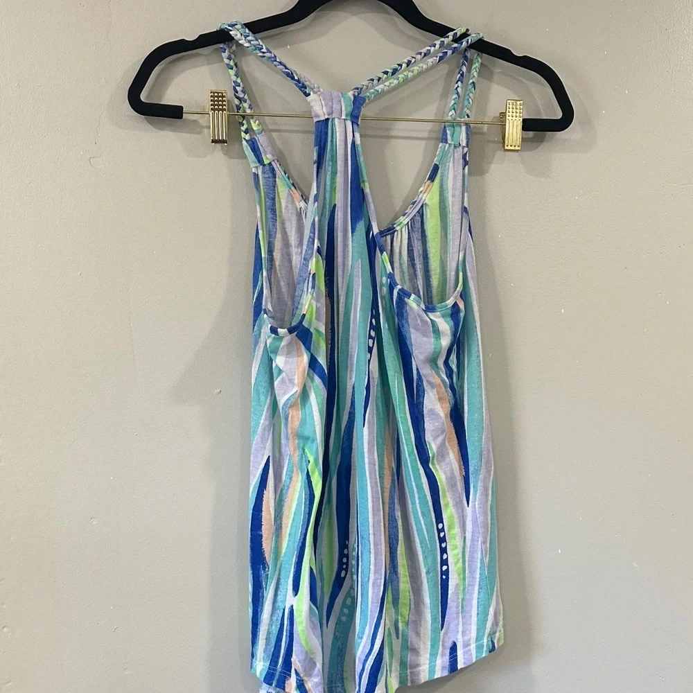 Lilly Pulitzer Blue and Green Striped Swim tank top size S - Picture 2 of 5